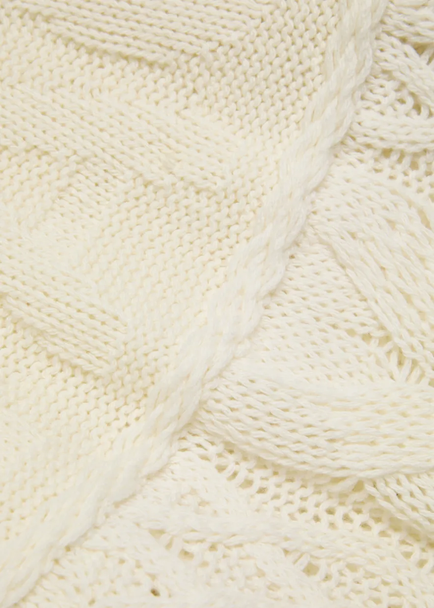 Peace cable-knit merino wool-blend jumper