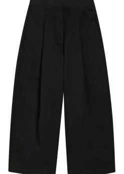 Peached wide-leg cotton-twill trousers