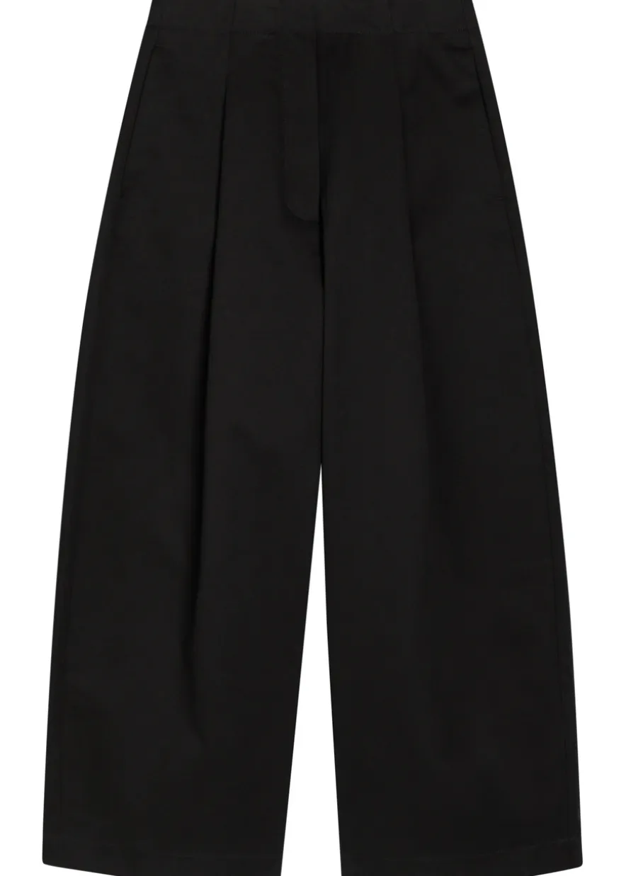 Peached wide-leg cotton-twill trousers