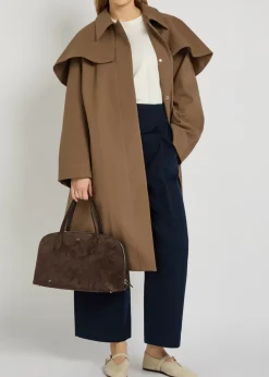 Peached wide-leg cotton-twill trousers