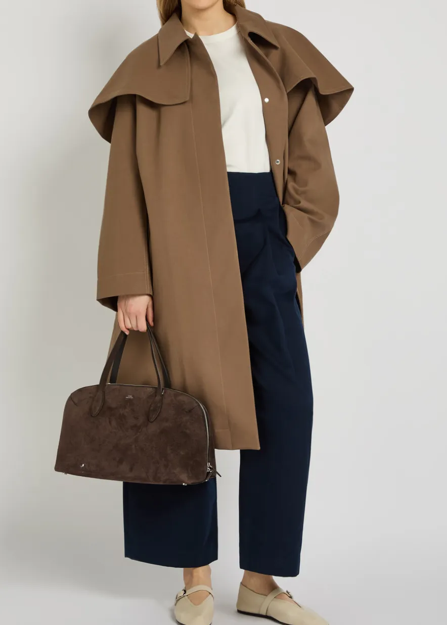 Peached wide-leg cotton-twill trousers