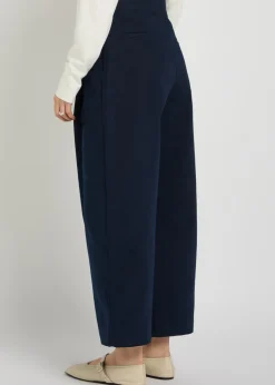 Peached wide-leg cotton-twill trousers