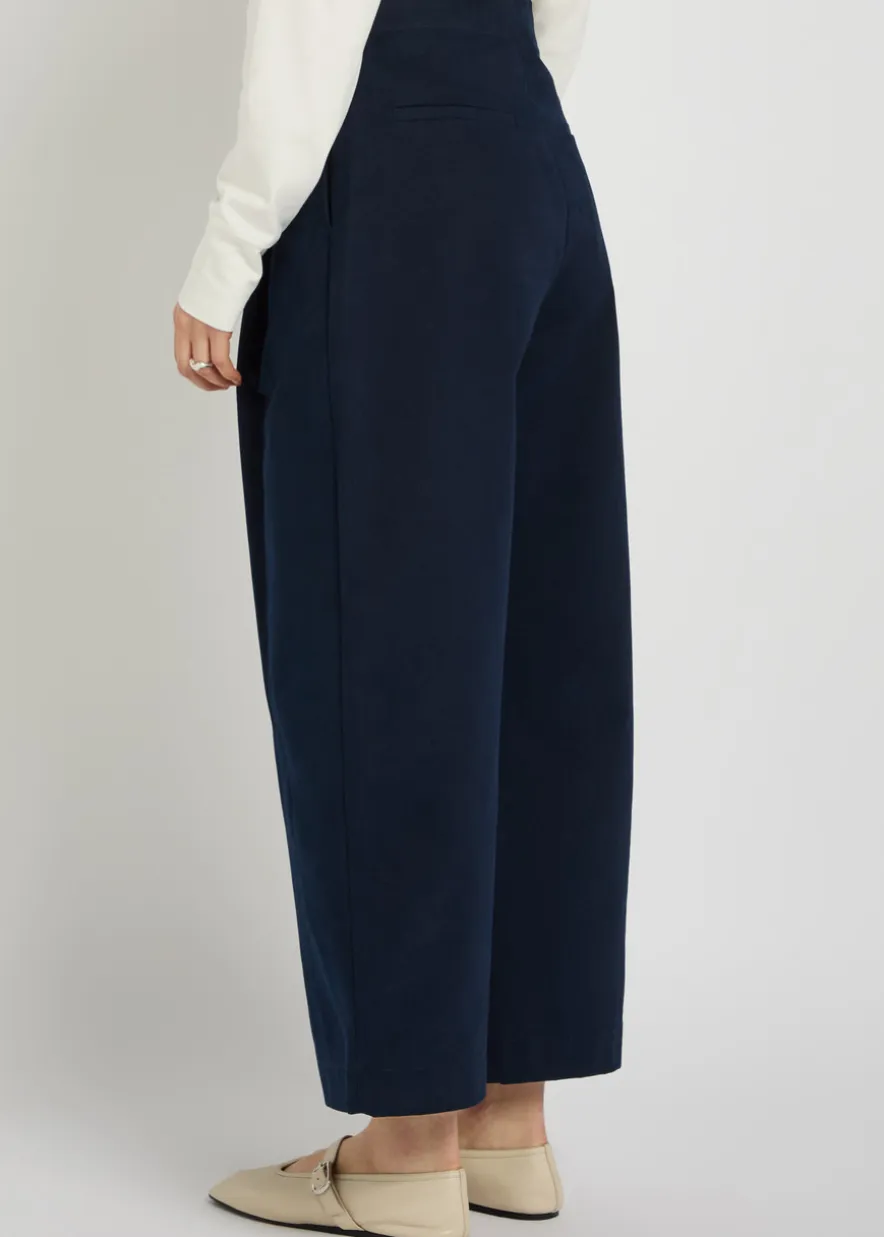 Peached wide-leg cotton-twill trousers
