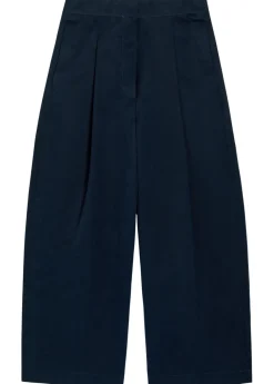 Peached wide-leg cotton-twill trousers