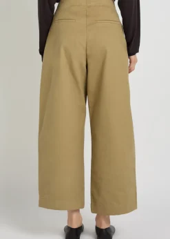 Peached wide-leg cotton-twill trousers
