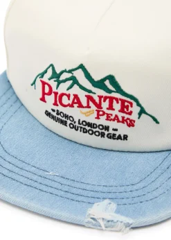 Peaks Crew embroidered cotton and denim cap