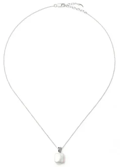 Pearl Baya square pendant silver-plated necklace