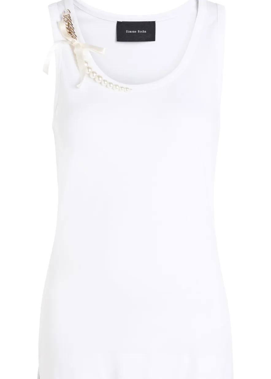 Pearl Chain Sculpt cotton tank