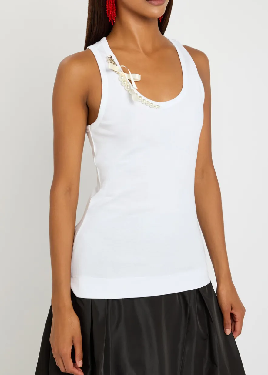 Pearl Chain Sculpt cotton tank