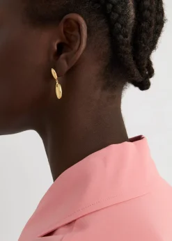Pebble 14kt gold vermeil drop earrings