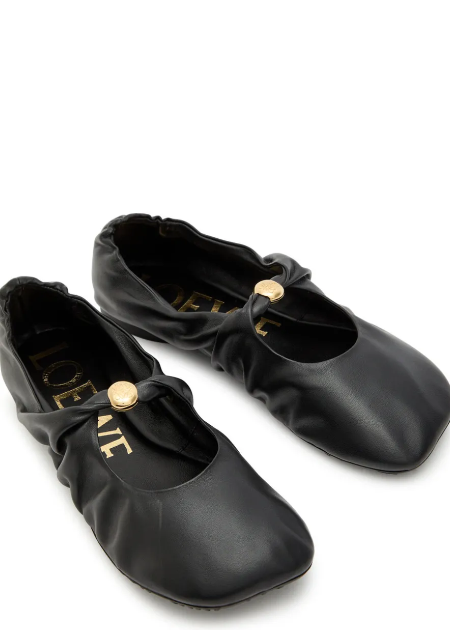 Pebble leather ballet flats