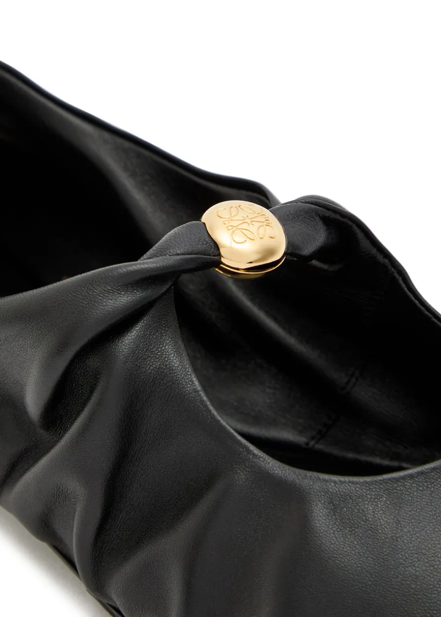 Pebble leather ballet flats