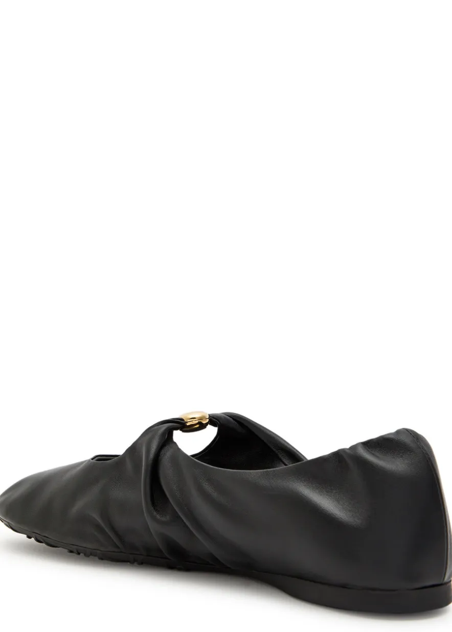 Pebble leather ballet flats