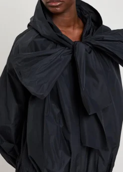 Pecher bow-effect hooded shell jacket