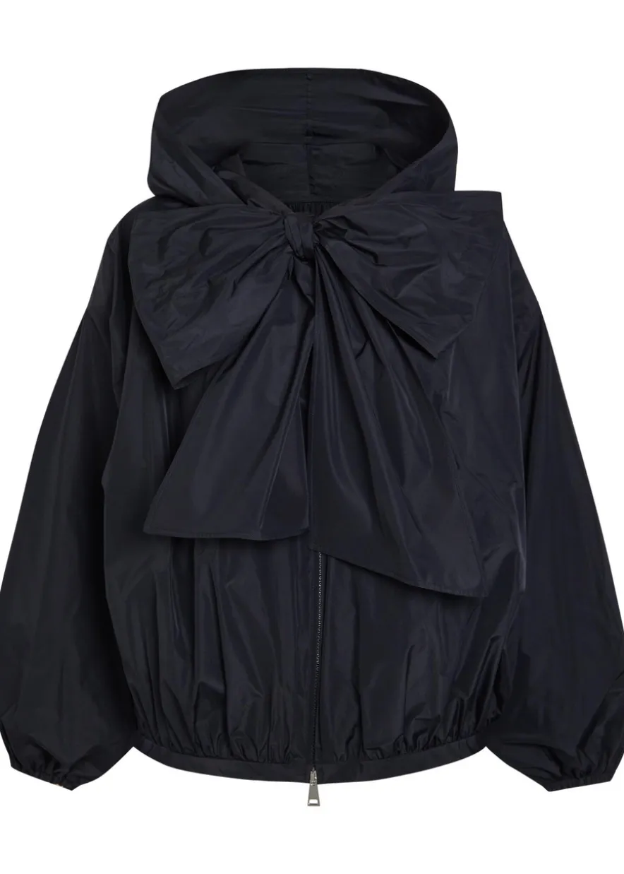 Pecher bow-effect hooded shell jacket