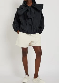 Pecher bow-effect hooded shell jacket