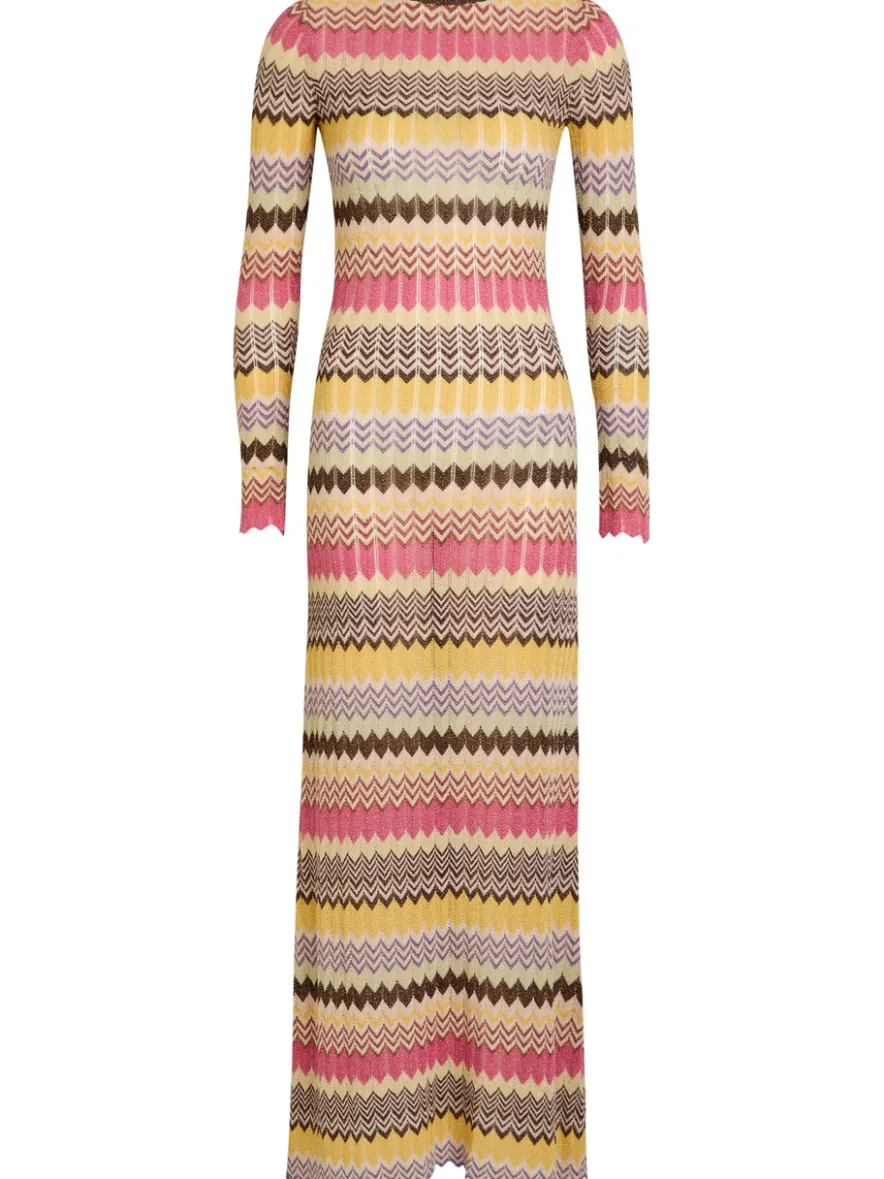 Pedro chevron metallic-knit maxi dress