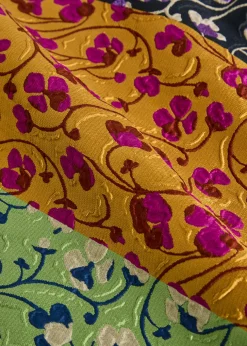 Pencil floral-jacquard woven midi skirt