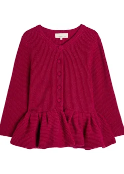 Peplum cashmere cardigan