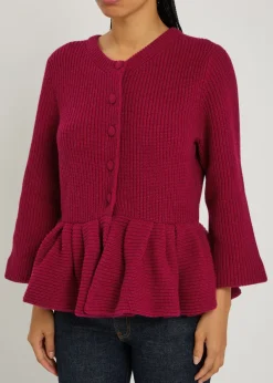 Peplum cashmere cardigan