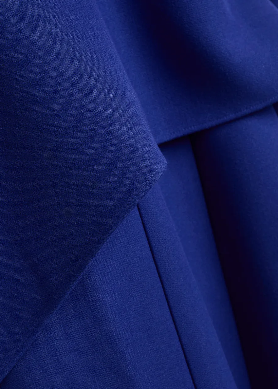 Peplum-hem crepe midi dress