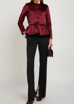 Peplum satin jacket