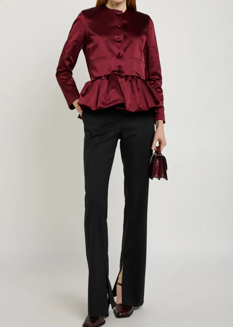 Peplum satin jacket