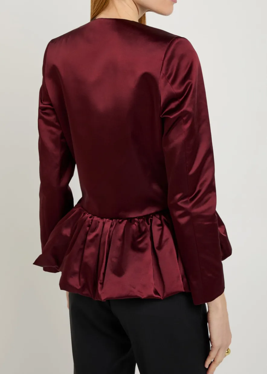 Peplum satin jacket