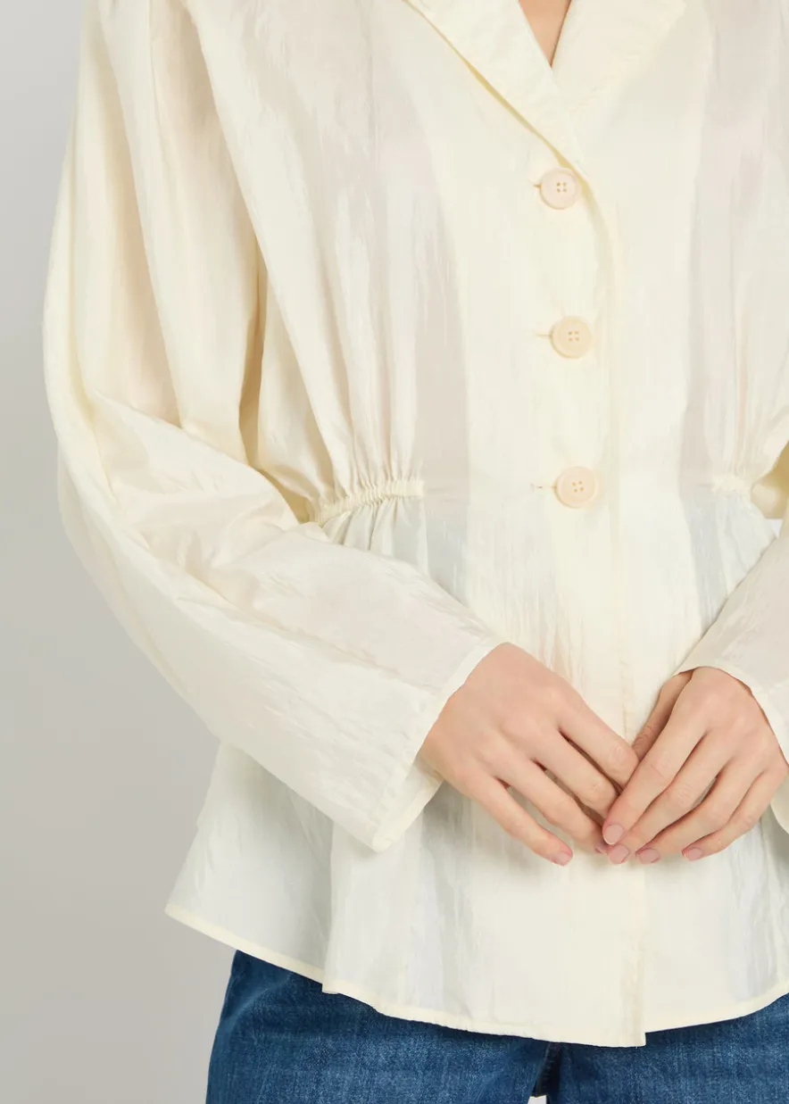 Peplum taffeta blouse