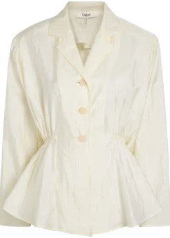 Peplum taffeta blouse