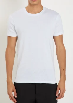 Perforated cotton T-shirt