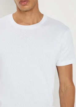 Perforated cotton T-shirt