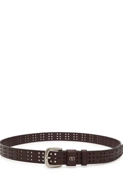 Perforated leather belt