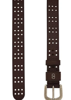 Perforated leather belt