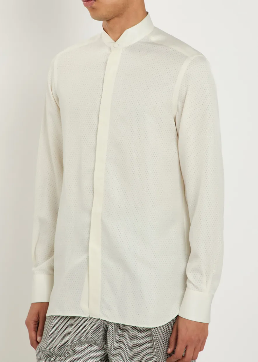 Perforated silk shirt