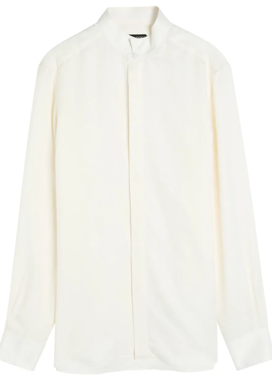 Perforated silk shirt