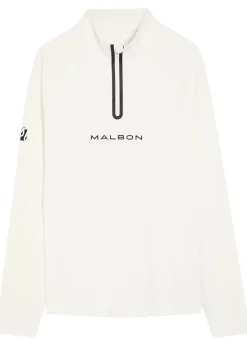 Performance logo half-zip stretch-jersey top