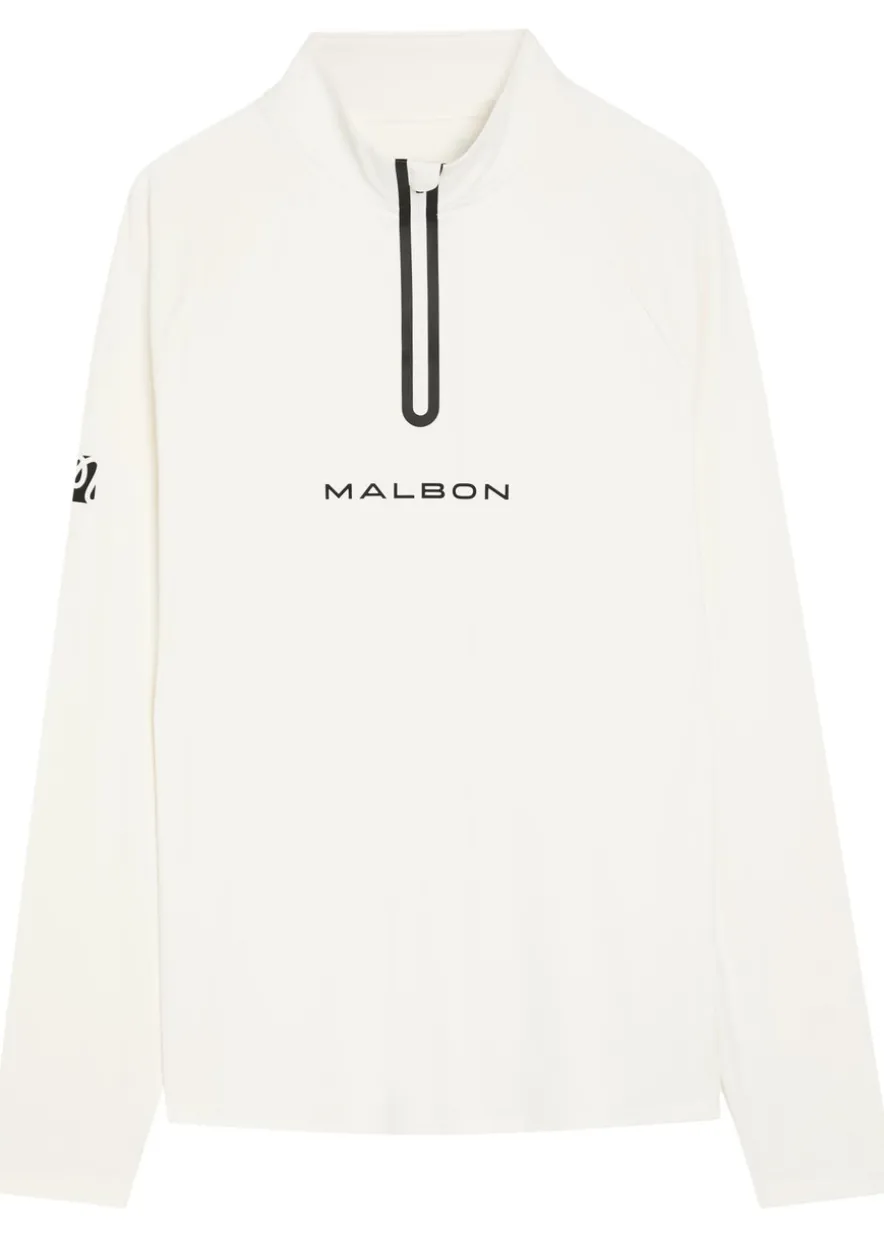 Performance logo half-zip stretch-jersey top