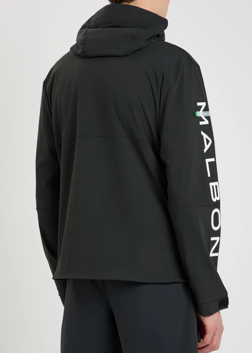 Performance logo-print hooded stretch-shell jacket