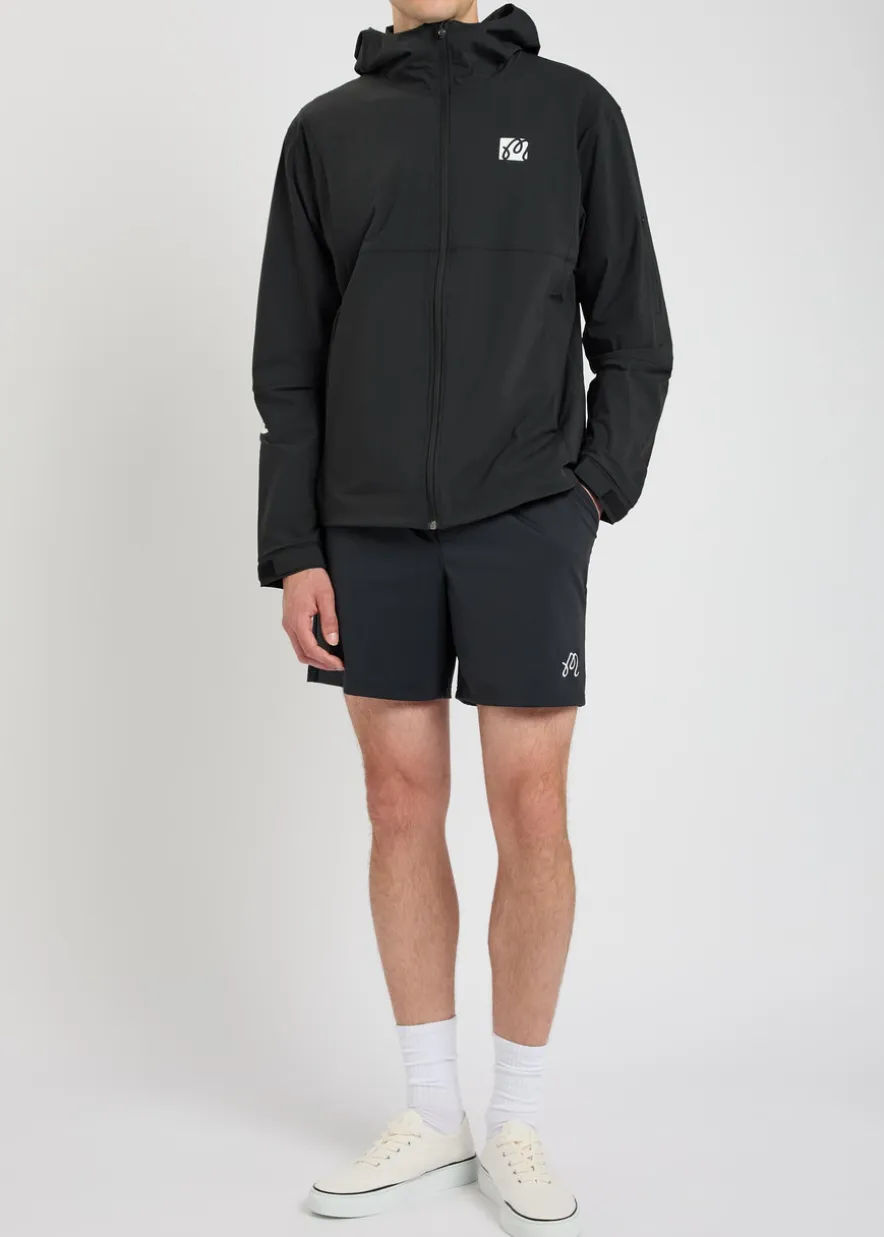 Performance logo-print hooded stretch-shell jacket