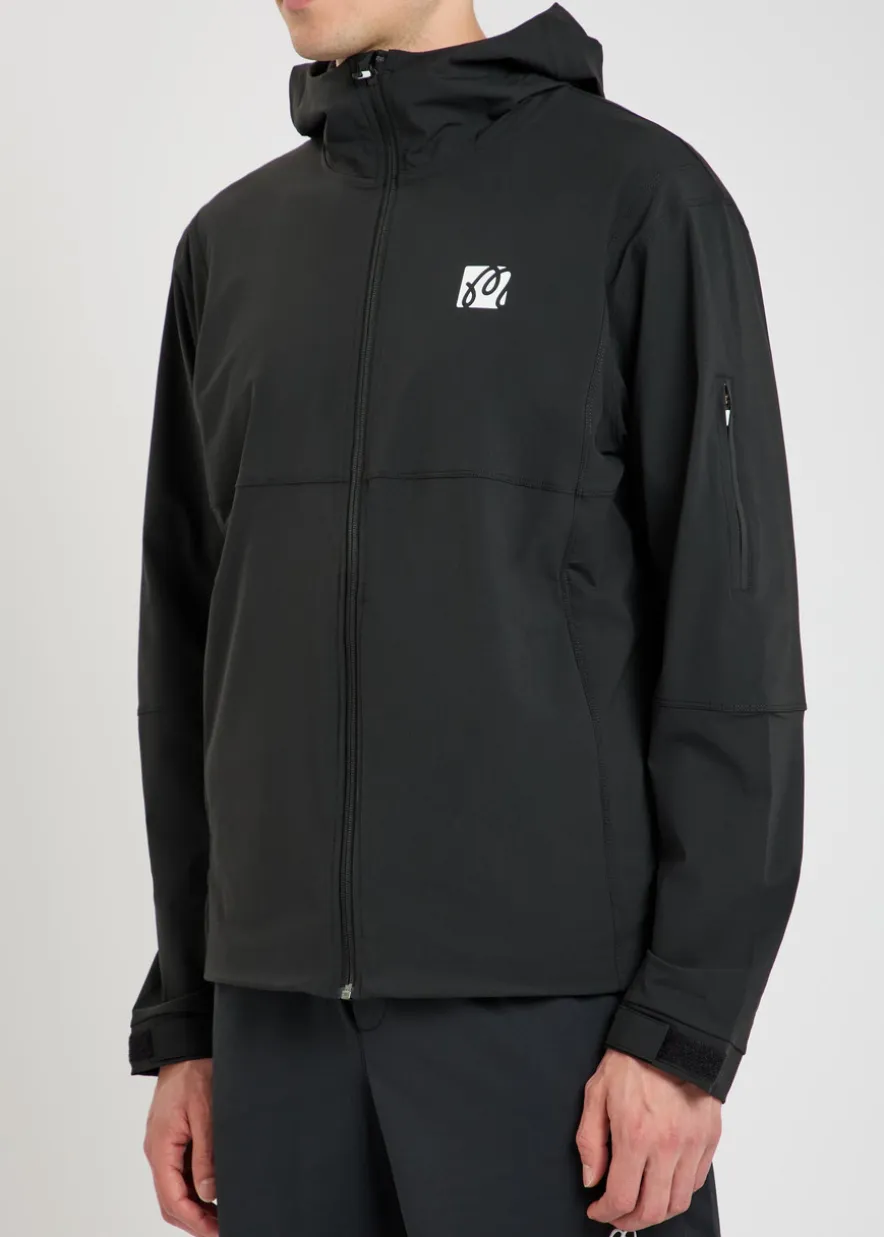 Performance logo-print hooded stretch-shell jacket
