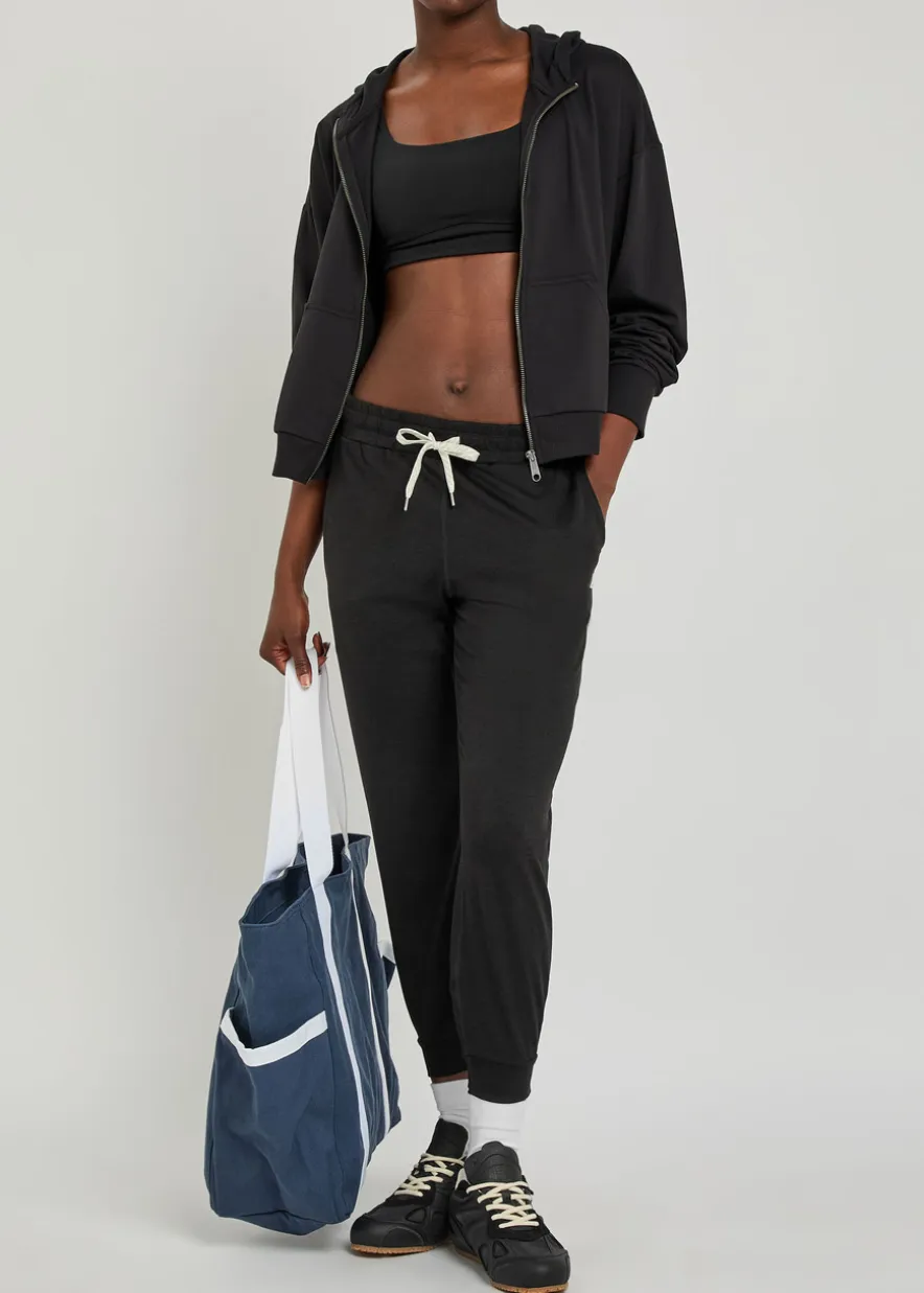 Performance slubbed jersey cropped sweatpants