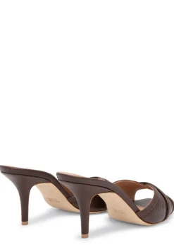 Perla 70 embossed leather heeled sandals