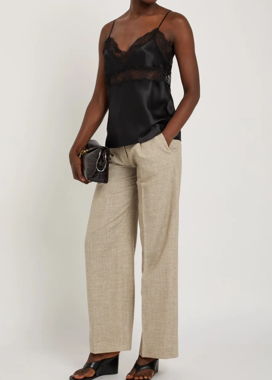 Perla linen and wool-blend trousers