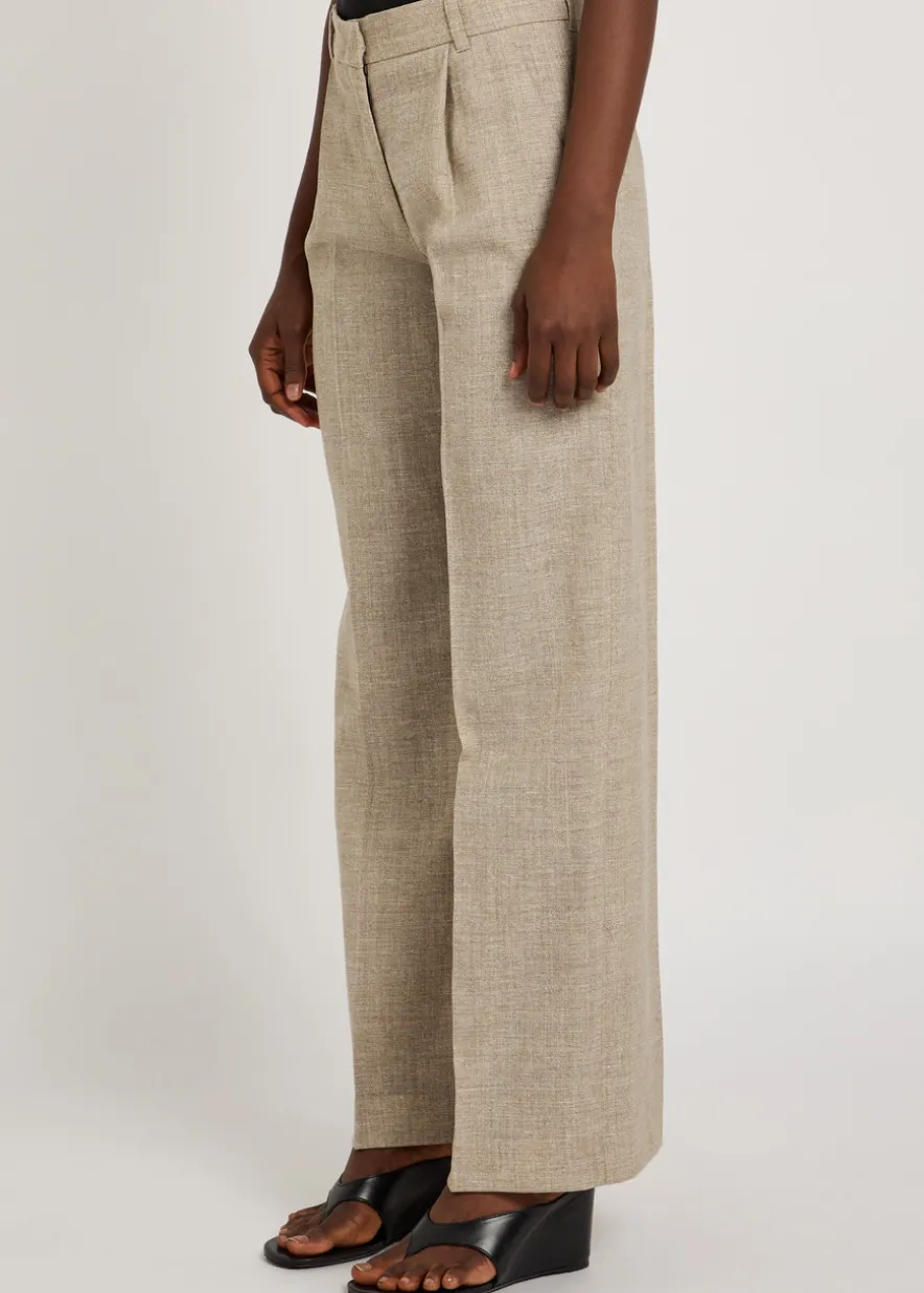 Perla linen and wool-blend trousers
