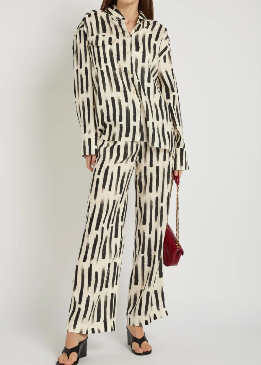 Perla printed straight-leg trousers