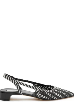 Perro 25 woven leather slingback pumps