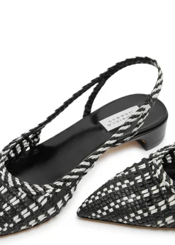Perro 25 woven leather slingback pumps
