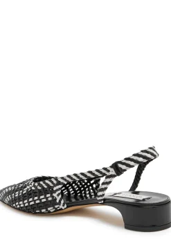 Perro 25 woven leather slingback pumps