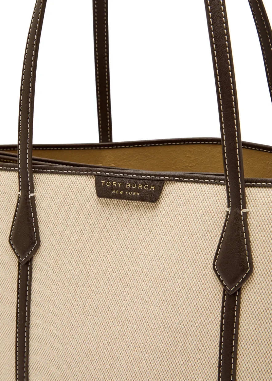 Perry leather-trim canvas tote